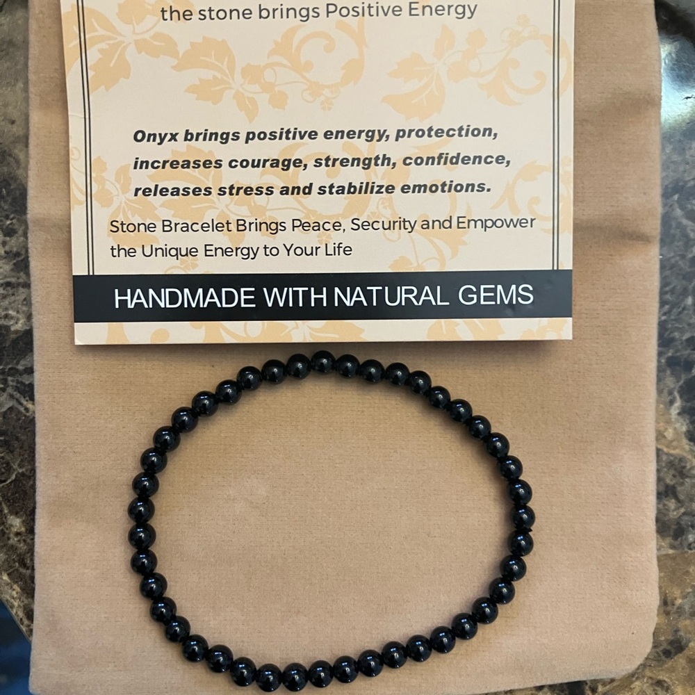 Handmade Onyx Gemstone Bracelet